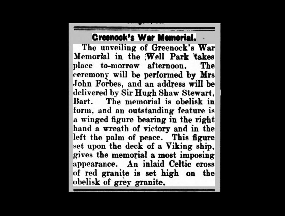 GreenockLassie's tweet photo. #GreenockHistory #GreenockWarMemorial #WellPark #PortGlasgowExpress 

Unveiling of Greenock War Memorial

Port Glasgow Express, 3 October 1924

More here https://t.co/LGoJqrAfAJ