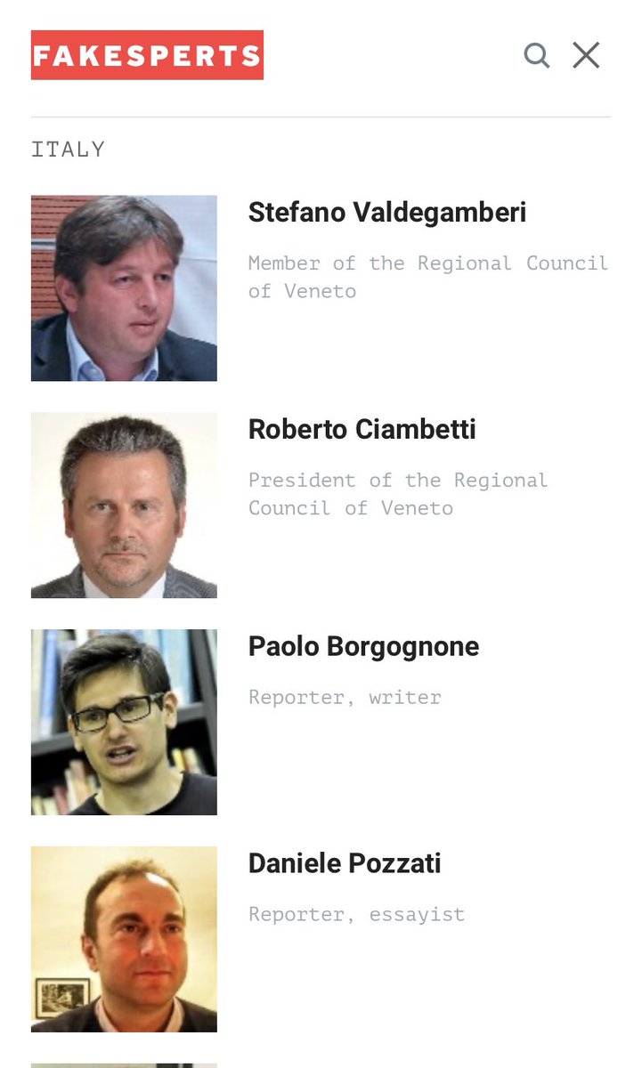 The Insider <a href="/the_ins_ru/">The Insider</a> presenta il progetto Fakexperts:Chi lancia la disinformazione e diffonde le notizie fuorvianti in linea con le narrazioni pro-Cremlino? La mappa interattiva propone la lista delle persone per ogni paese:Ecco la lista italiana(in aggiornamento continuo)👇/1