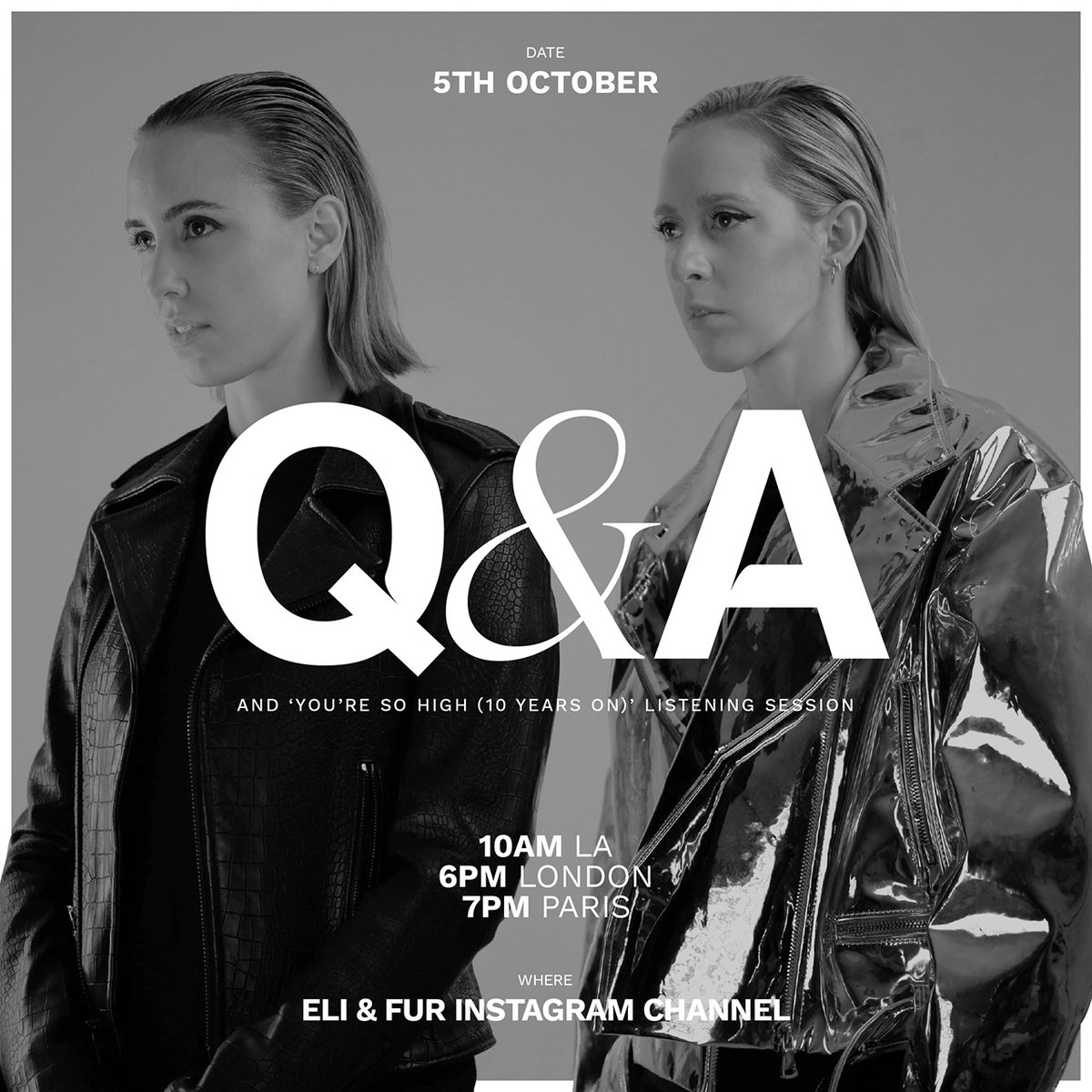 3 more days to go!! We will be answering all your questions live on Thursday and playing the new version of 'You’re So High'. Let us know your questions in the comments, see you then!! 🖤♥️ #youresohigh #nyxmusic