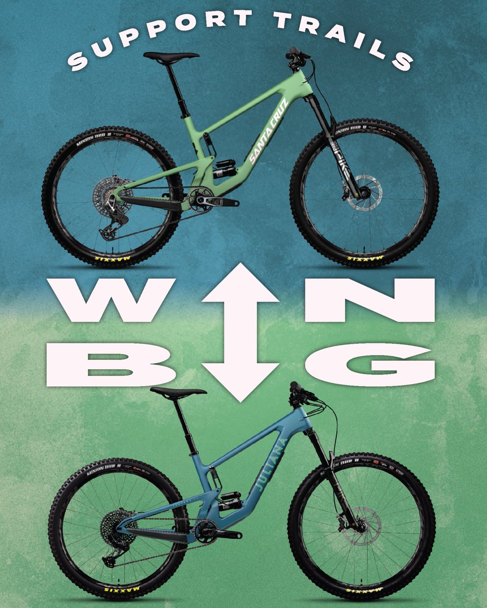 SantaCruzTrails's tweet photo. Today's the last day to support trails and enter yourself into our biggest drawing ever with @santacruzbicycles and @julianabicycles...

🎟️ $5 DONATION TO TRAILS GETS YOU IN

➡️ ENTER AT https://t.co/amsXtcqMvH

⏳ ENDS TONIGHT AT 11:59PM PT

Thanks and good luck!🙌🤞 https://t.co/MAQcScJFia