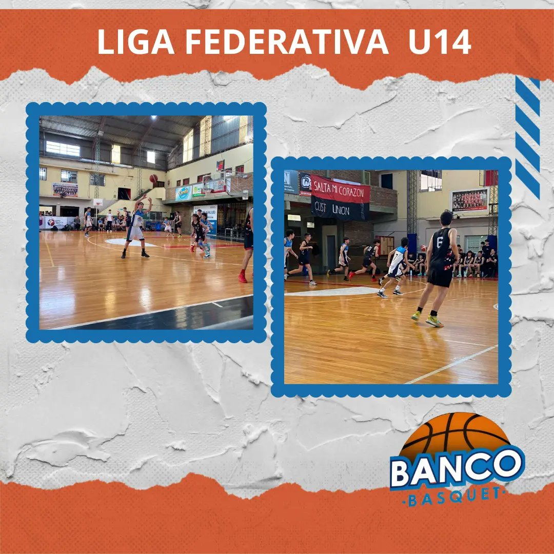 SOMOS BANCO BÁSQUET 2023 
LIGA FEDERATIVA U14
Los U14 éste finde pasado jugaron Liga perdieron 1 partido y ganaron otro, dándole la posibilidad de pasar a la próxima ronda
Nuestros jugadores ya estan entre los 8 mejores, FELICITACIONES!!! 
A seguir caminando y con mucha fuerza