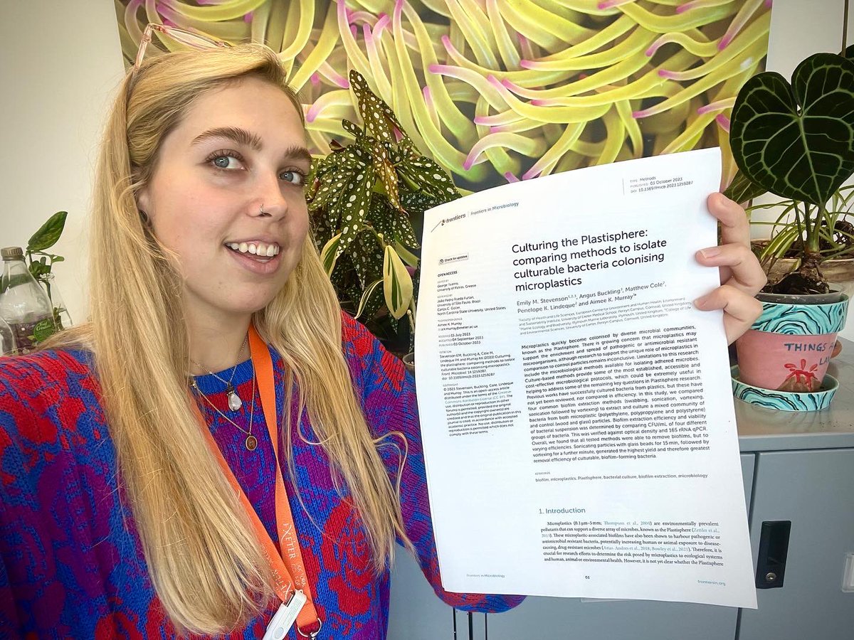 Emily Stevenson (@e_stevensonbg) on Twitter photo 🚨NEW PUBLICATION 🚨
🧫 ‘Culturing the Plastisphere’ was published today in <a href="/FrontMicrobiol/">Frontiers - Microbiology</a> - co-authored by <a href="/AimeeKMurray/">Aimee Murray</a> & Prof Buckling at <a href="/UniExeCornwall/">University of Exeter, Cornwall</a> and @SciMatty & <a href="/LindequePk/">Prof Pennie Lindeque</a> at <a href="/PlymouthMarine/">Plymouth Marine Lab</a>
➡️ doi.org/10.3389/fmicb.… 🚨NEW PUBLICATION 🚨
🧫 ‘Culturing the Plastisphere’ was published today in <a href="/FrontMicrobiol/">Frontiers - Microbiology</a> - co-authored by <a href="/AimeeKMurray/">Aimee Murray</a> & Prof Buckling at <a href="/UniExeCornwall/">University of Exeter, Cornwall</a> and @SciMatty & <a href="/LindequePk/">Prof Pennie Lindeque</a> at <a href="/PlymouthMarine/">Plymouth Marine Lab</a>
➡️ doi.org/10.3389/fmicb.…
