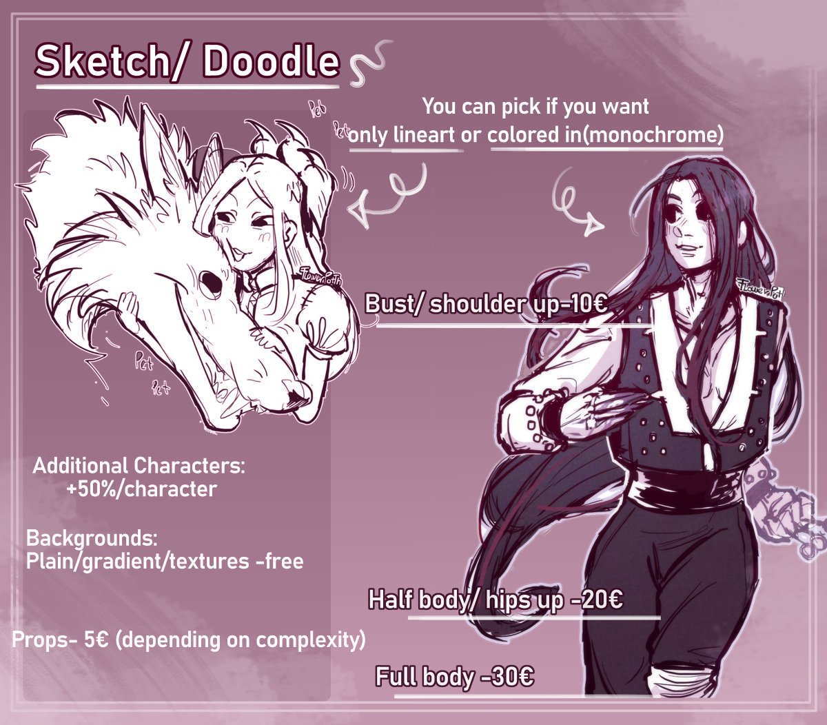 FlowerPoTth's tweet image. New Commission sheet! Just tried to make it look nicer. Message if interested! :D
