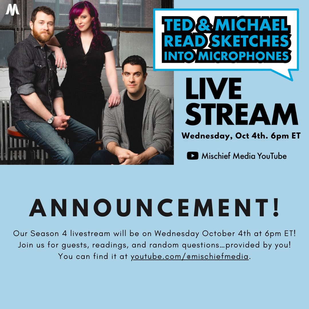 TedAndMichael's tweet image. Announcement ‼️

Ted &amp;amp; Michael will be hosting a special LIVESTREAM event tomorrow in collaboration with @MischiefMedia_ on YouTube! 

Follow the link here to be sure you don’t miss it! ⬇️⬇️

youtube.com/@mischiefmedia