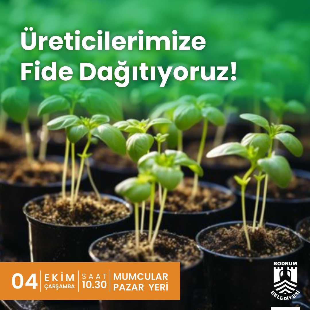 Sofralarımızın emektarı olan üreticilerimizi destekleme çalışmalarımız kapsamında; 4 Ekim Çarşamba günü saat 10.30'da Mumcular Pazar yerimizde ücretsiz olarak kışlık fide dağıtacağız. Baştacımız olan üreticilerimize büyük bir mutlulukla verdiğimiz destekler, devam edecek.