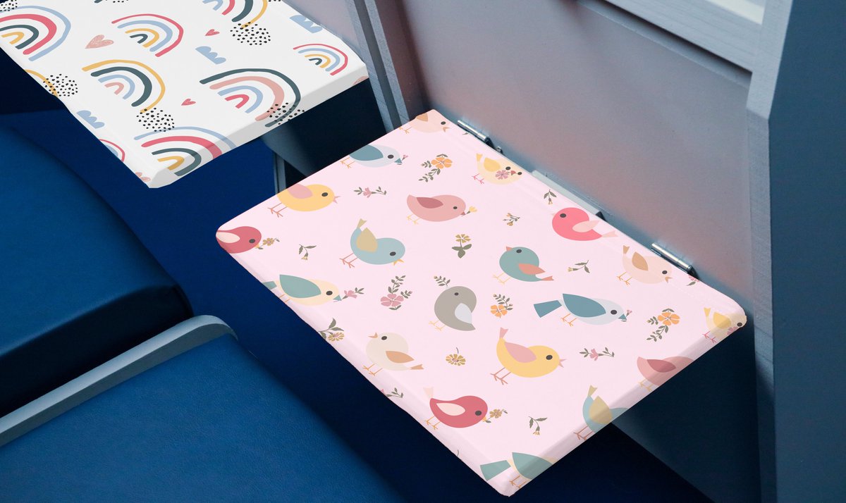 GoBeSleeves's tweet photo. Just dropped! The Go-Be Kids Collection of eco-friendly airplane tray table covers--designed to spark your child's imagination while shielding them from the germs lurking on their tray table. Antimicrobial, washable, created from plastic bottles and made in the USA! Travel smart! https://t.co/sIu5bKORKz