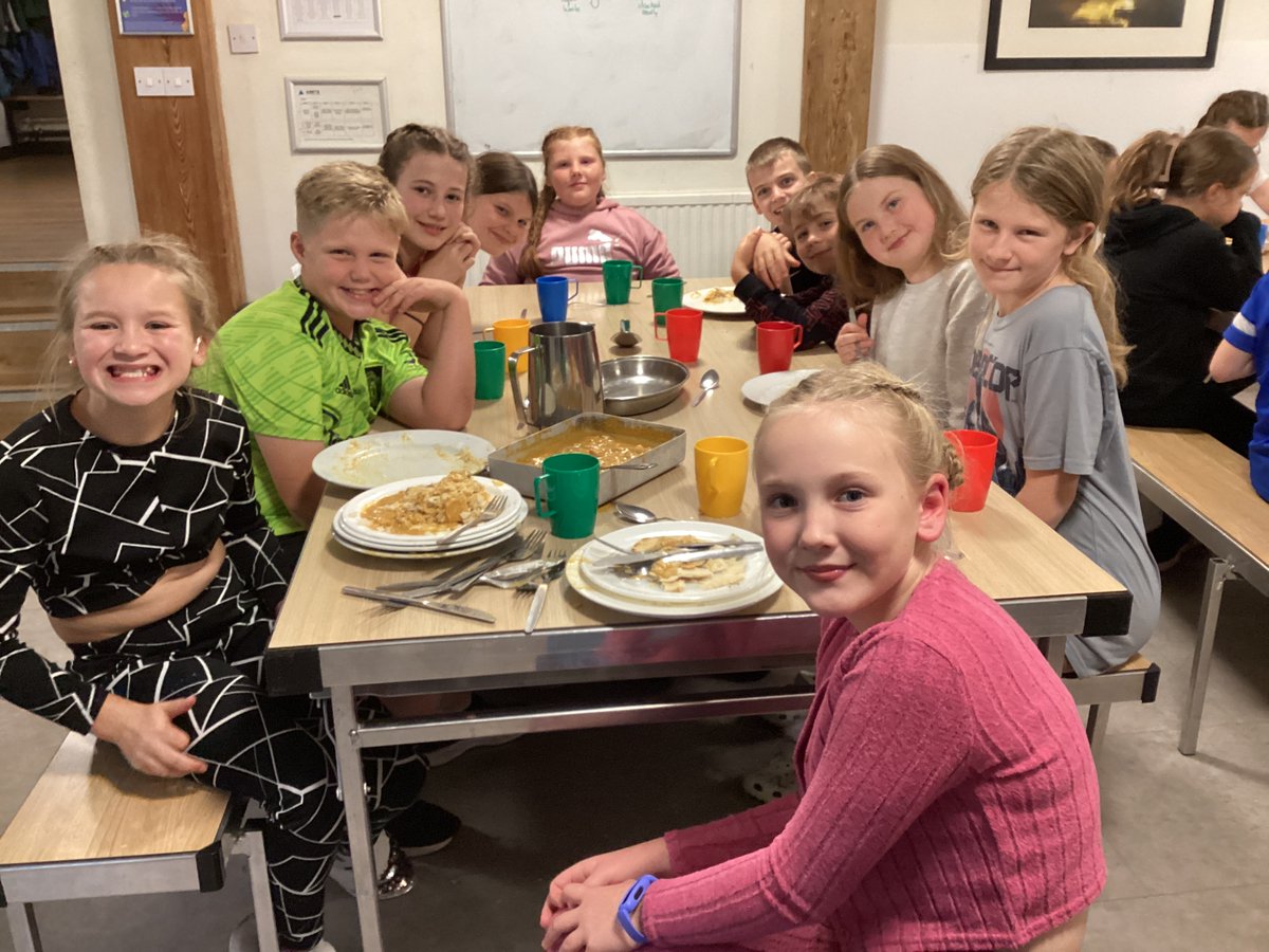 The children enjoyed curry, rice and naan for tea tonight followed by banoffee pie. They have just got ready to take part in problem solving activities and nightline.
