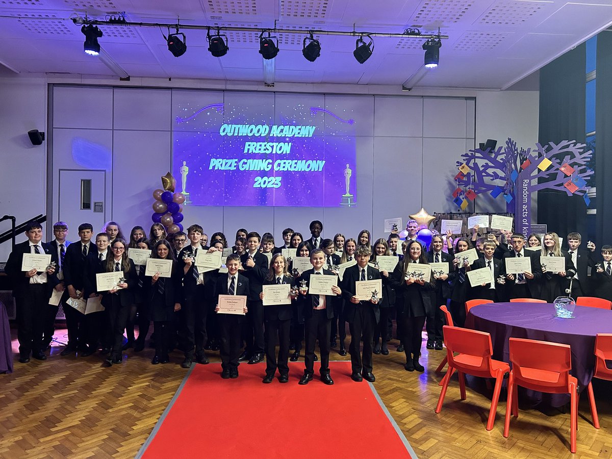 OutwoodFreeston's tweet photo. One of our favourite nights of the year! 🎉 
KS3 Prize Giving Ceremony 🏆 
A fantastic achievement for students winning awards from all subjects!
Well done to our worthy winners! 👏🏼 
#PrizeGiving #FreestonAwards https://t.co/LzO1OkAYwt