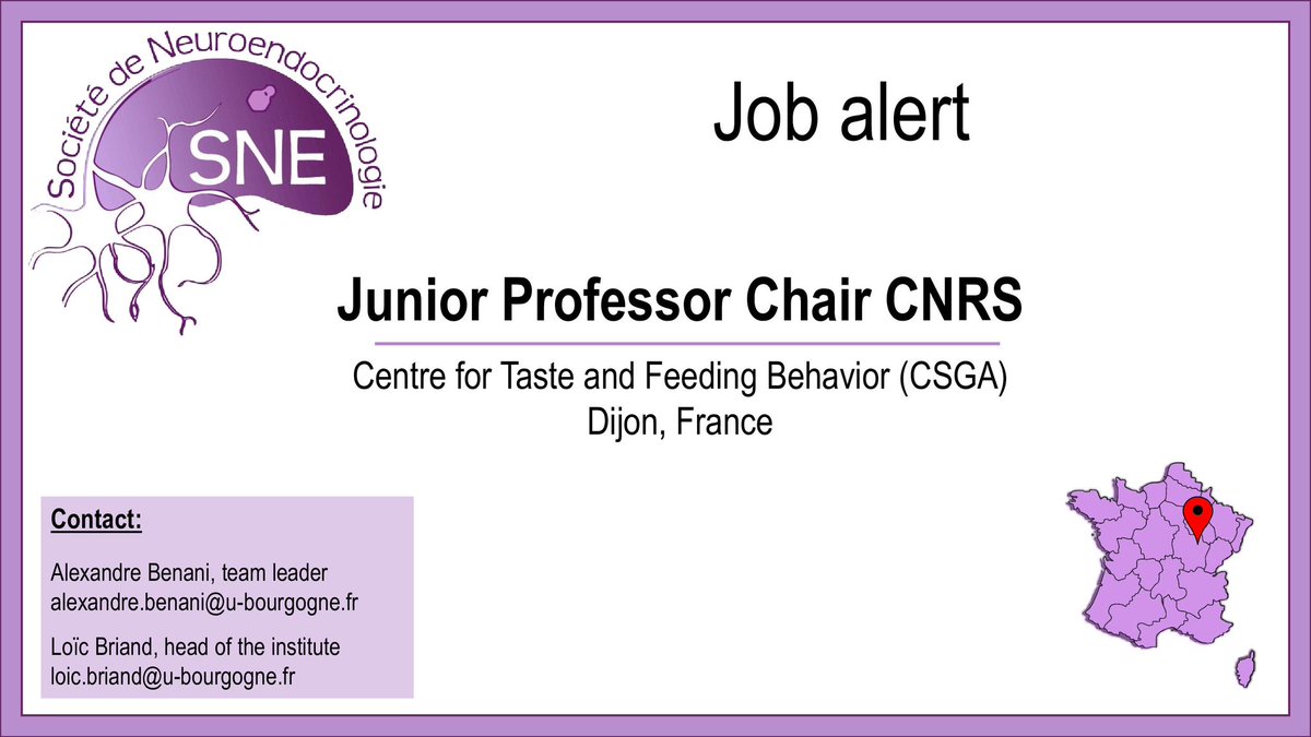 sneuroendo's tweet image. 🚨Job Alert! Junior Professor Chair CNRS to join the excellent team of @AlexBenani @CSGA_DIJON