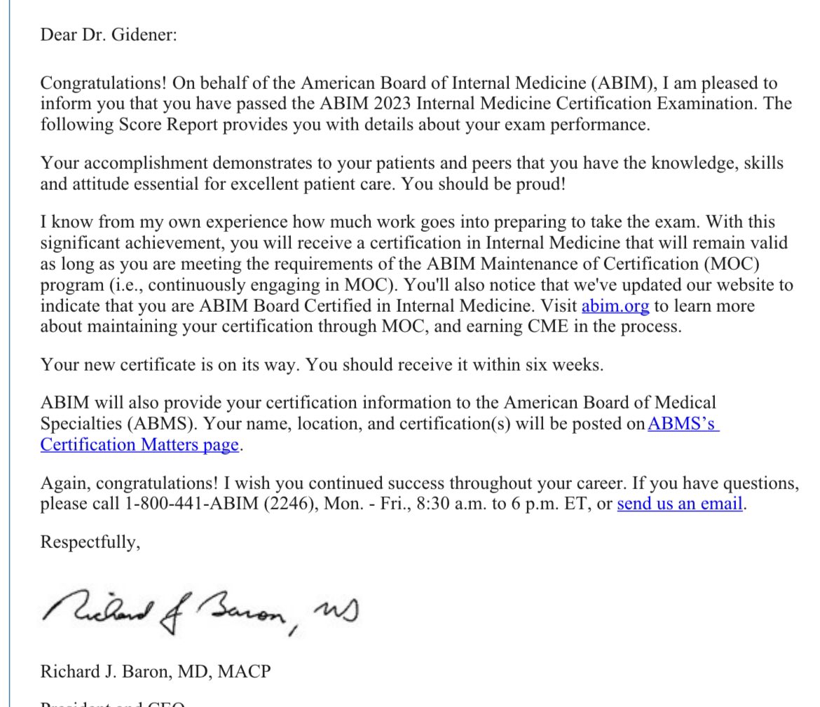 Officially board certified in Internal Medicine 🥳 🎉 Hopefully done with exams until GI boards!