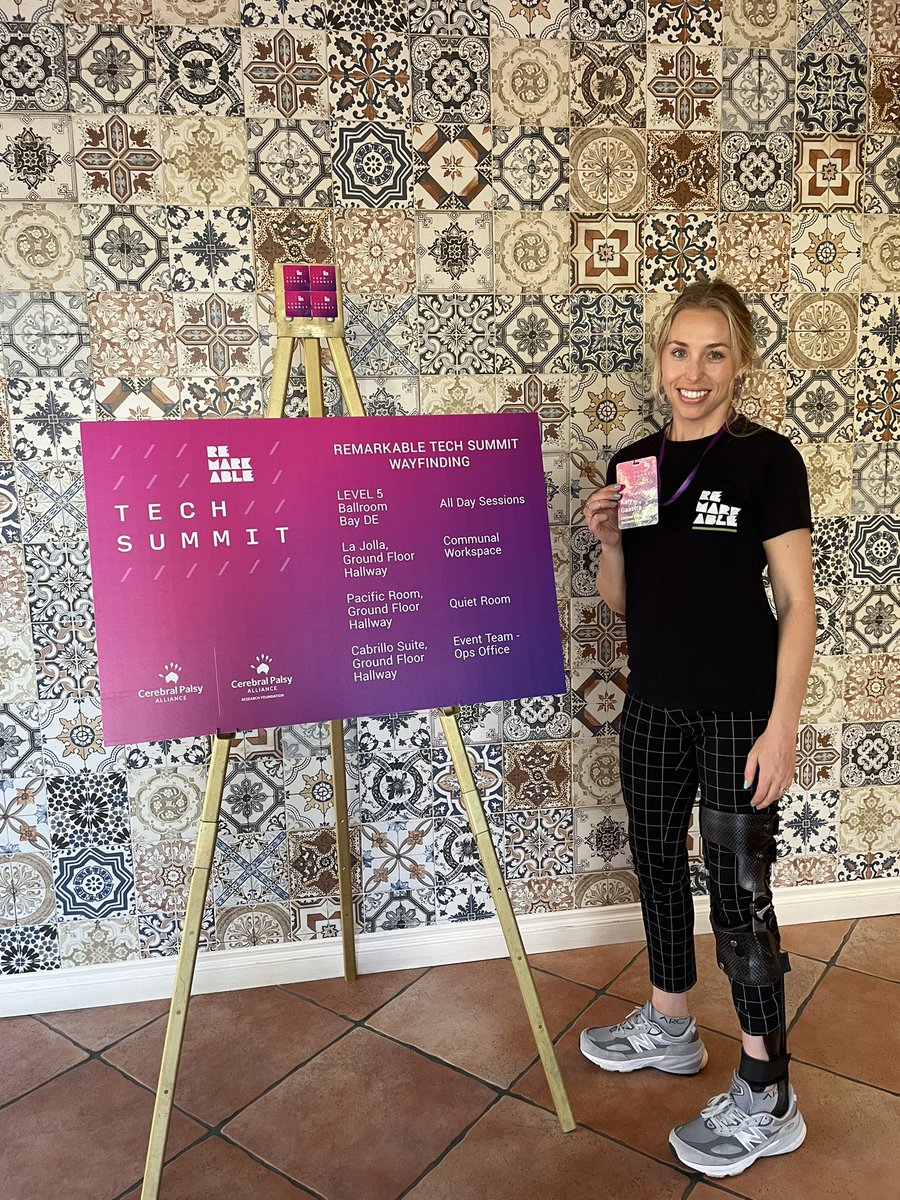 ResearchForCP's tweet photo. Follow Katy, CPARF’s Digital Marketing &amp; Community Engagement Manager, as she attends our second #RemarkableTechSummit in San Diego that starts today! ➡️ https://t.co/qYjoe7dkcK 

#DisabilityTech #disability #CP #CerebralPalsy #ExoSym https://t.co/u7m8L6AvZf