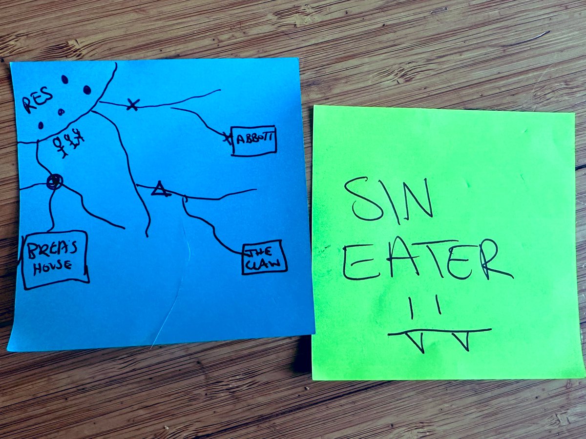 JenniferVestuto's tweet photo. Just cleaning out my desk and found these from last season of #NancyDrew. When you do 3 seasons of a show over zoom without a physical white board, you learn to improvise 😂 Sometimes, I found the best way to convey a pitch was a series of post-it notes. Good times. https://t.co/xhkBApIgHH