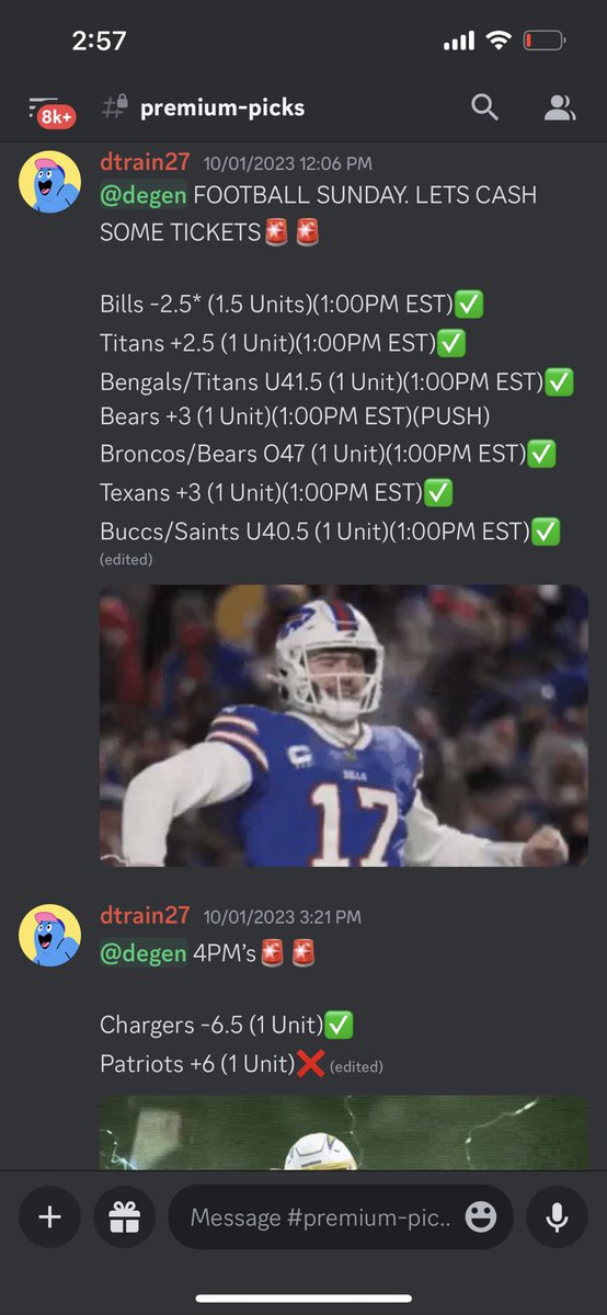 DegenXBets's tweet photo. NFL Recap 🚨 

7-1 on Sunday 🔥 

MLB Playoffs are finally here! 

Join the discord for a free slate 👇🏼 

https://t.co/fQkU5ZOmik

#GamblingTwitter
#GamblingX https://t.co/dacSyKofpe