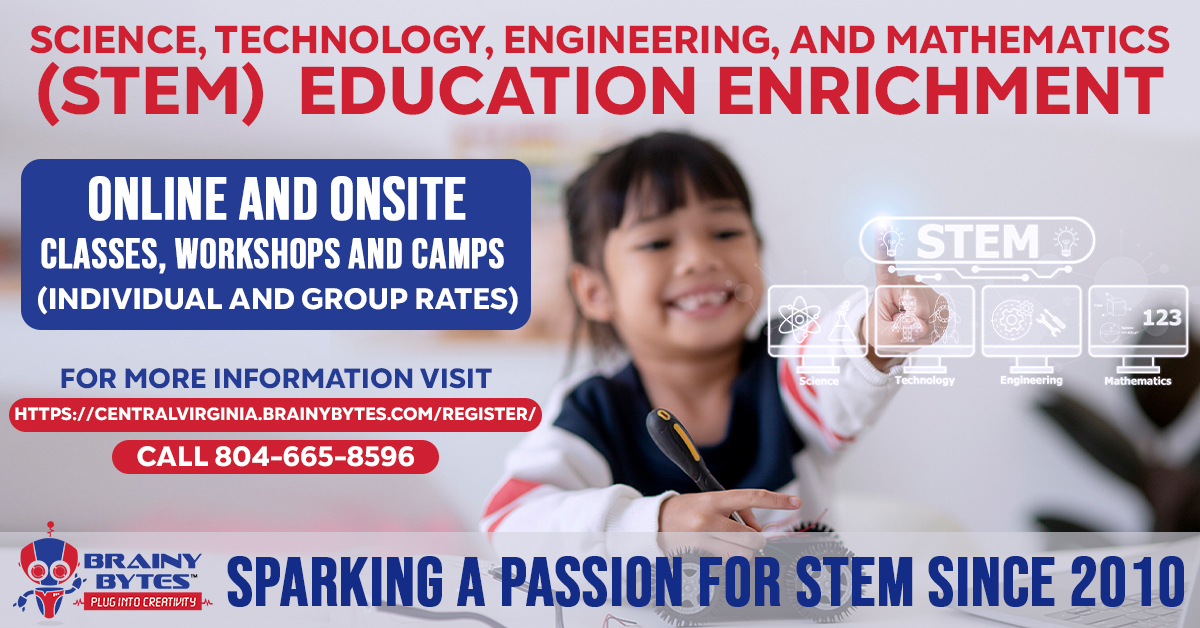 BrainybytesC's tweet image. For more information visit centralvirginia.brainybytes.com/register