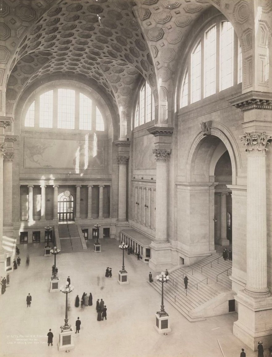 Imagine how morally depraved a society must be to demolish this.

NYC's Penn Station was torn down in 1963 to build Madison Square Garden, and the station was forced underground.

“One entered the city like a god; one scuttles in now like a rat.”

A reminder of how it looked 🧵