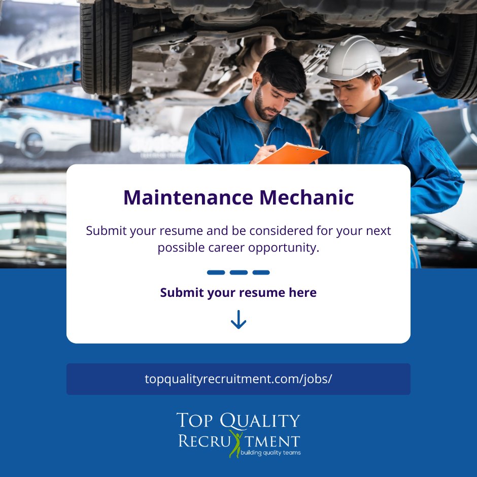 We are hiring a Maintenance Mechanic in Winston-Salem, NC.

Apply now: ow.ly/RTV850PQEMo

#tqr #maintenancemechanic #hiring #job2023 #NCjob