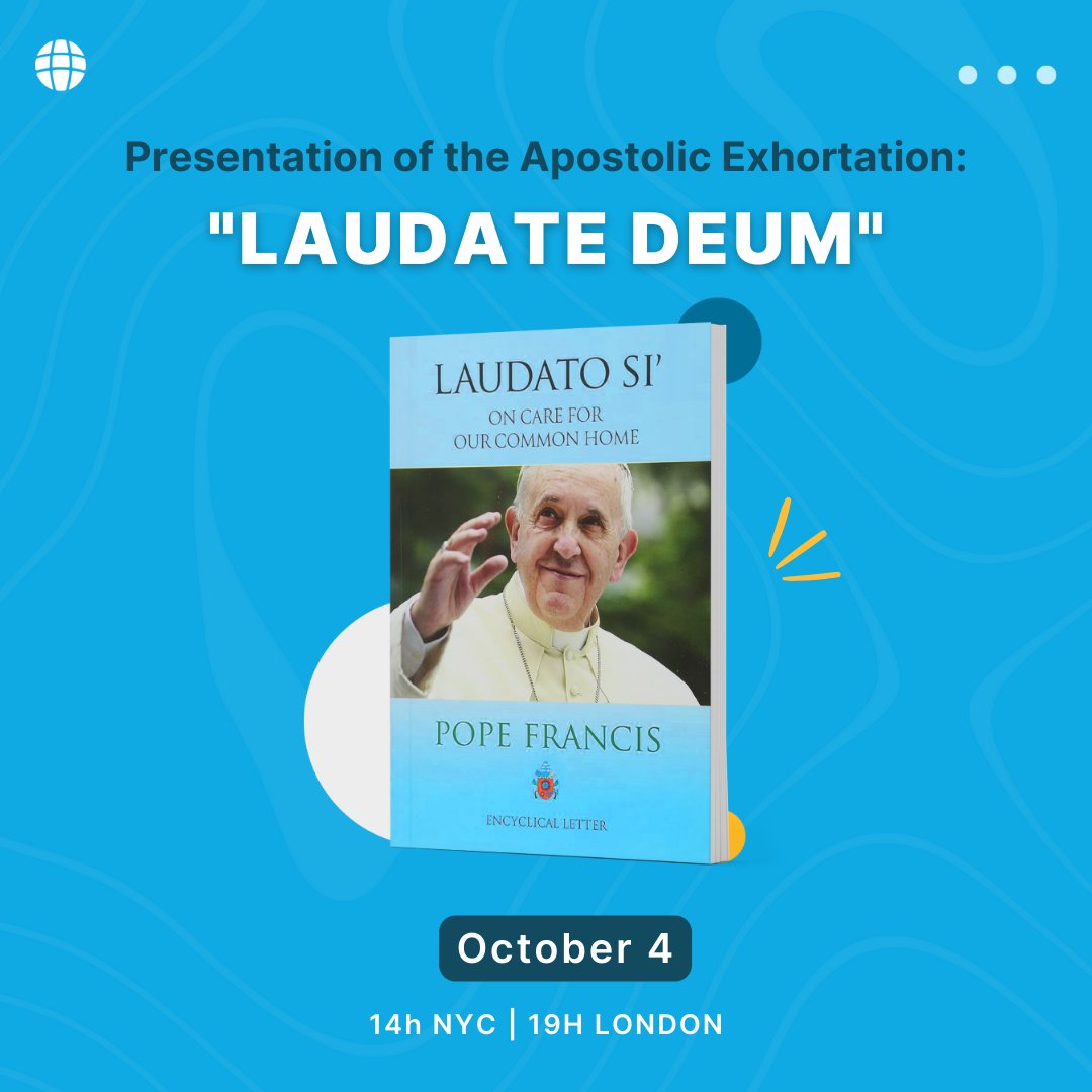 The countdown has begun and the excitement is at its peak! 🙌🕗 Tomorrow, don't miss our online event where we will explore in detail Pope Francis' new apostolic exhortation, 'Laudate Deum'📖🌎 We look forward to seeing you there! Join us at this link👇 bit.ly/EventLaudatoDe…