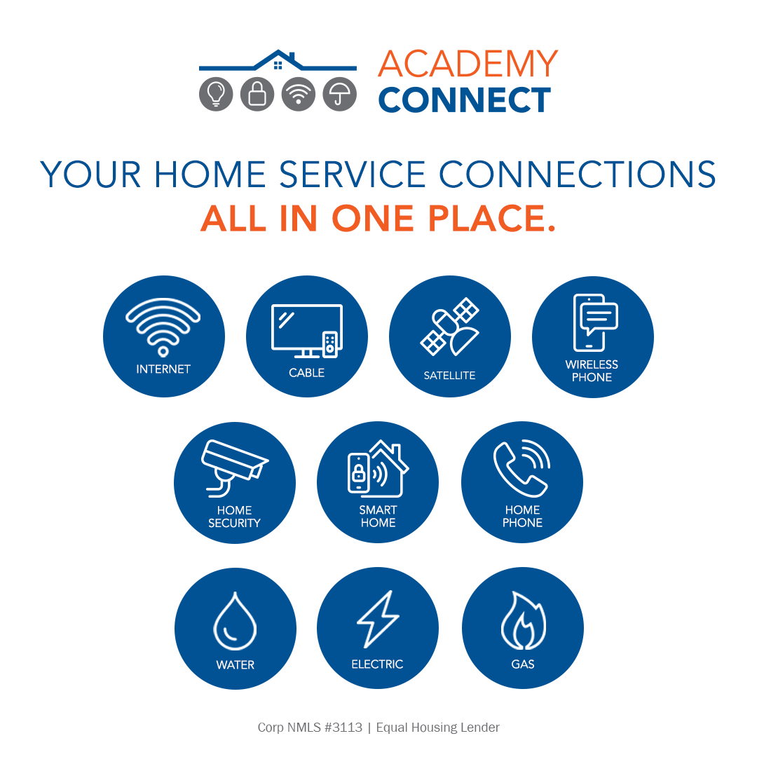 MattBuroni's tweet photo. Have you heard of Academy Connect?🔌📲
It’s a new, complimentary service that connects our home buyers to great savings on home services like internet, cable, and even home security, while helping them set those services up after their home purchase! https://t.co/oofSMchIUl