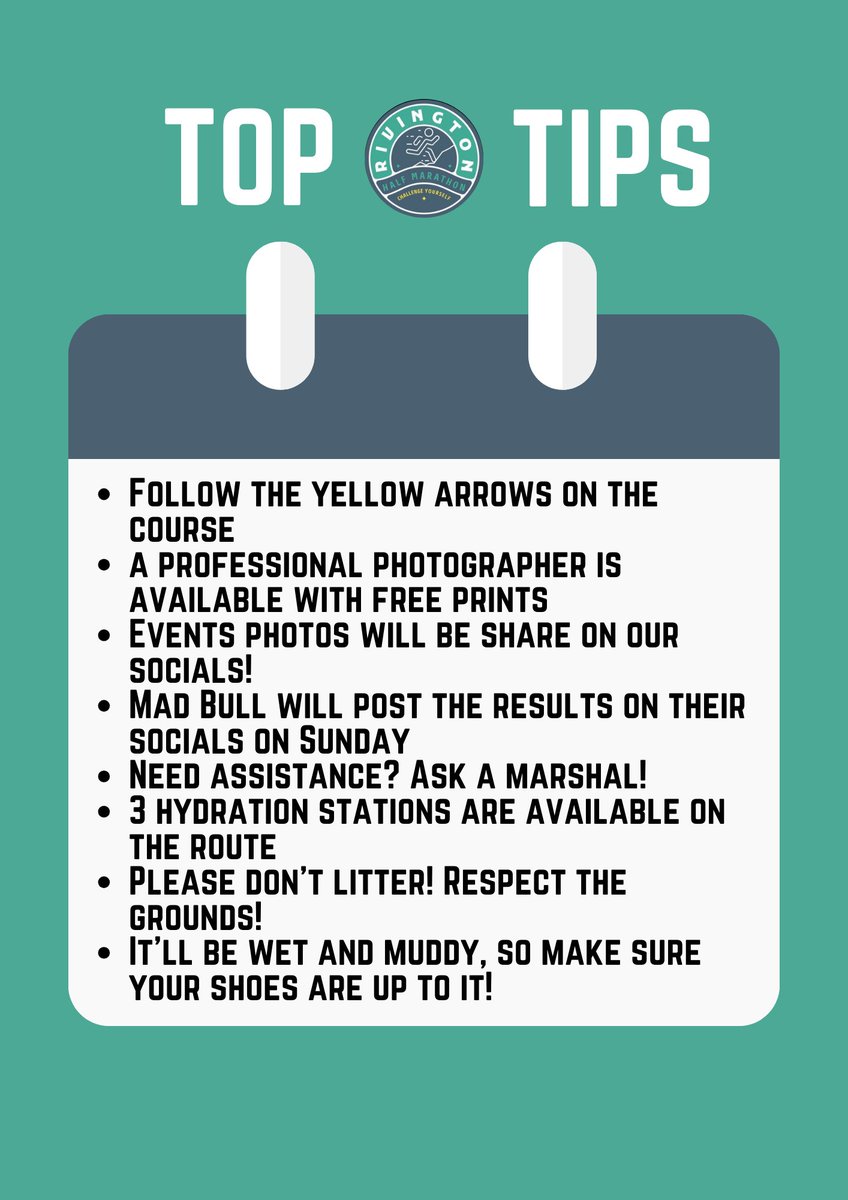 RhmHalf's tweet photo. 👟RIVINGTON TOP TIPS!👟

A HUGE thanks to everyone who's signed up online to join us! 

Take a look at our Top Tips for getting ready and what to do on the day - If you have any queries, drop us a message or email in on rivihalfmarathon@gmail.com https://t.co/9ZERrUbhmu