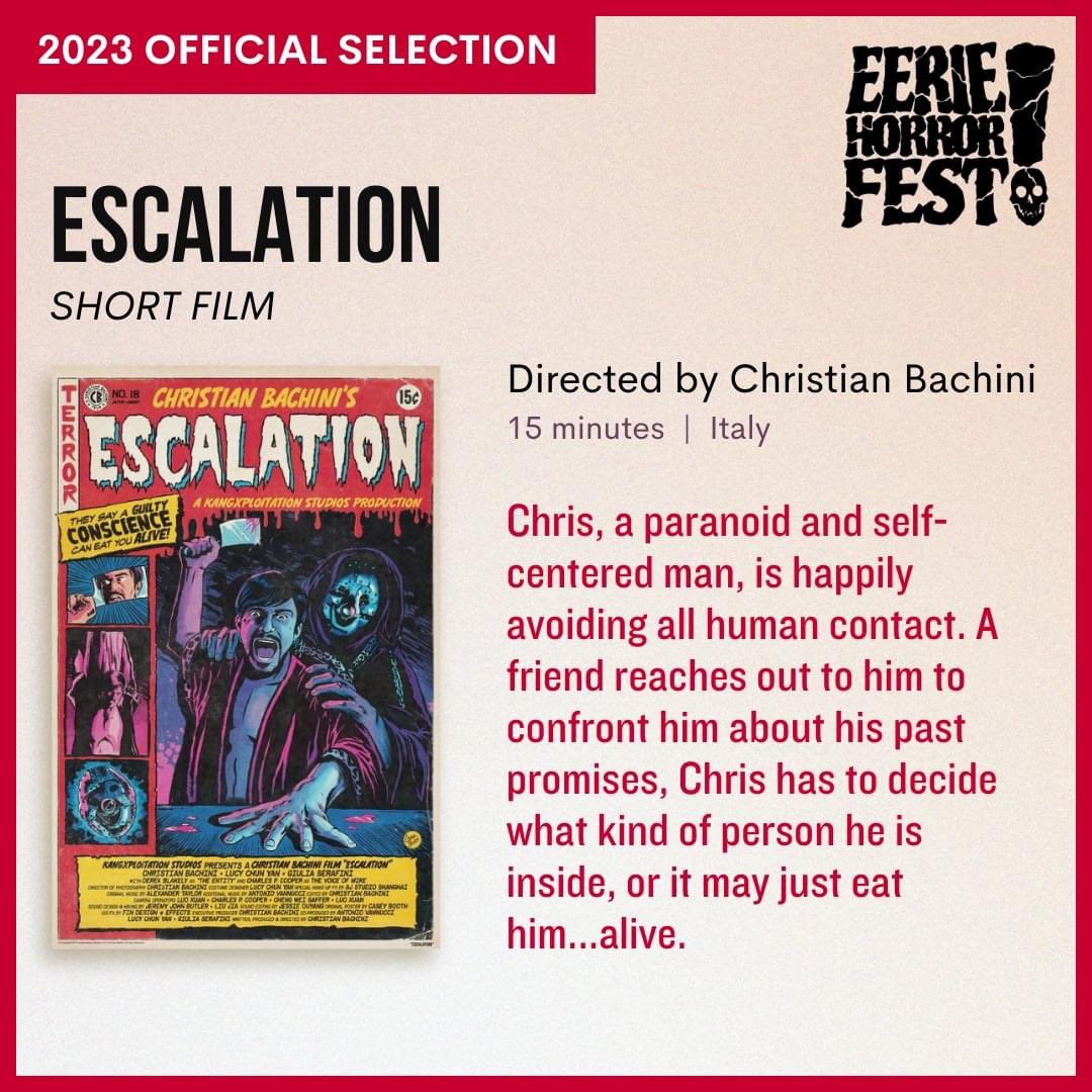 #escalationmovie is coming to the majestic <a href="/EerieHorrorFest/">Eerie Horror Fest</a> in #Pennsylvania this weekend!! Thanks so much to the whole festival team and fest director <a href="/JohnCLyons/">John Lyons</a> for the wonderful opportunity!!