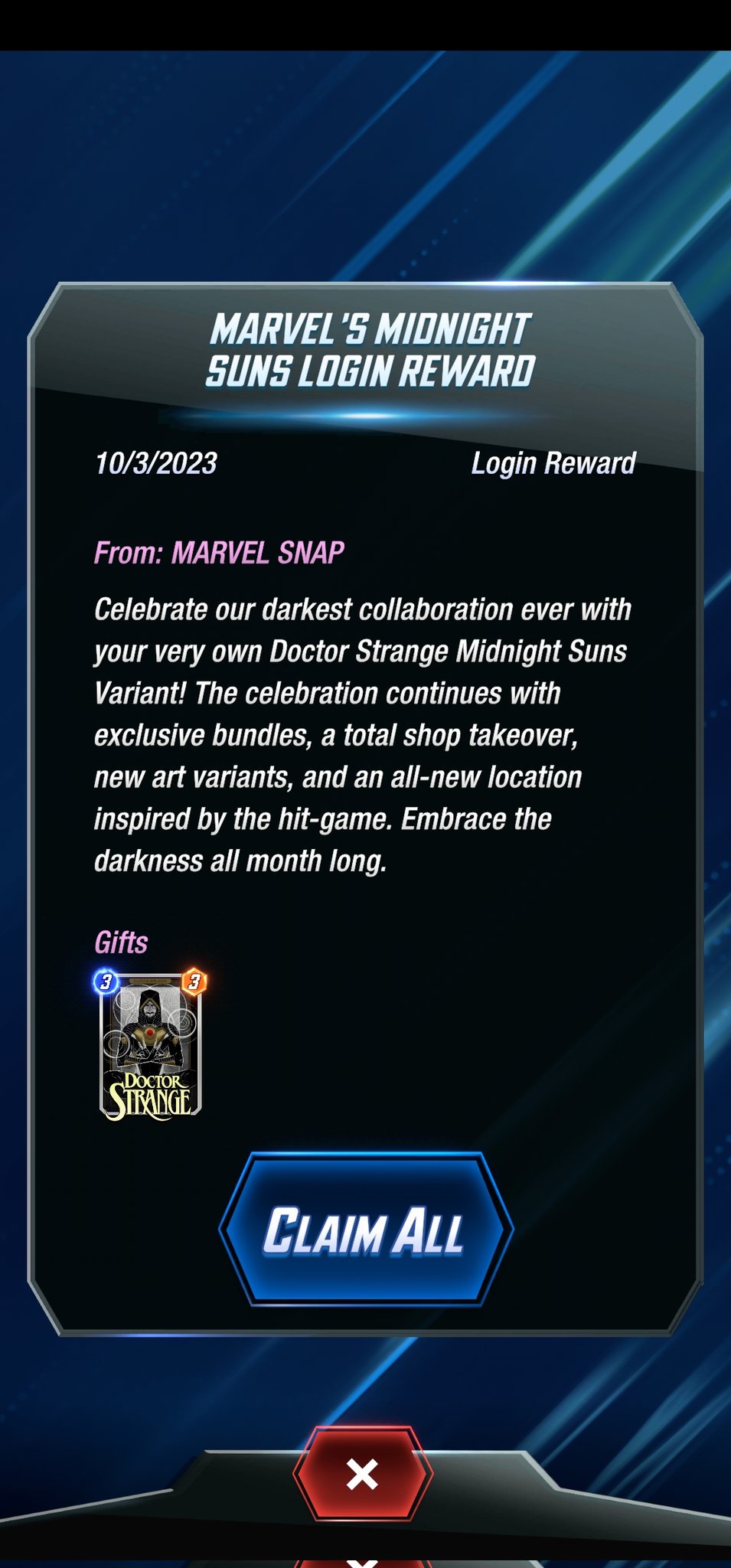 MARVEL SNAP - Doctor Strange, Midnight Suns Variant