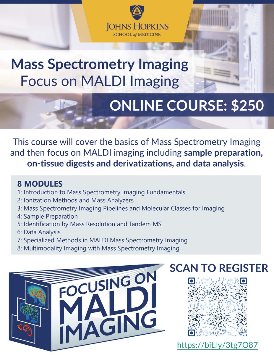 Our new online course on mass spectrometry imaging is going live on November 1!
@asmsnews @imsc2024 @WMISWMIC