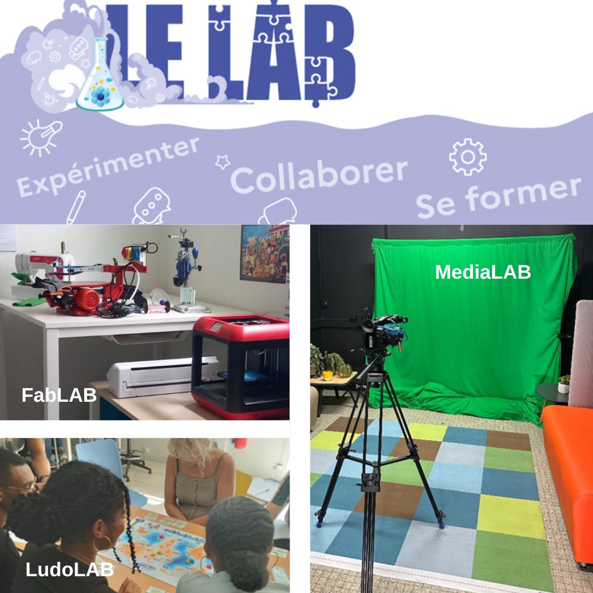 LES RENDEZ-VOUS du LAB
Un atelier pour expérimenter des outils et échanger entre pairs les mercredis après-midi. 
🗓️11/10/23 : webradio 
🗓️18/10/23 : Ludopédagogie Laïcité
❣️ Bat 1 de l’INSPE
Infos cano.pe/2nl
#Education #Pedagogie #Formation #Ludopedagogie #FabLab