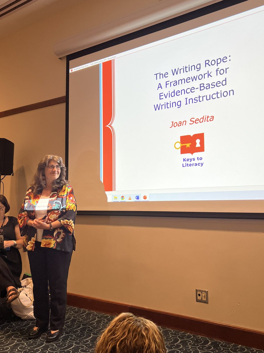 THE Joan Sedita, founder of <a href="/KeystoLiteracy/">Keys to Literacy</a>, is in #trlconf2023 house to share about writing instruction.