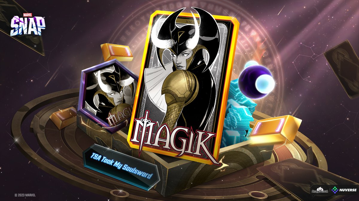 Magic Party? Nah. 𝐌𝐀𝐆𝐈𝐊 Party? Hell yea! Celebrate Magik’s birthday by picking up her very own bundle in @MARVELSNAP, featuring a Midnight Suns Variant Card, Avatar, and more! ✨ midnightsuns.2k.com/latest/marvel-… ✨