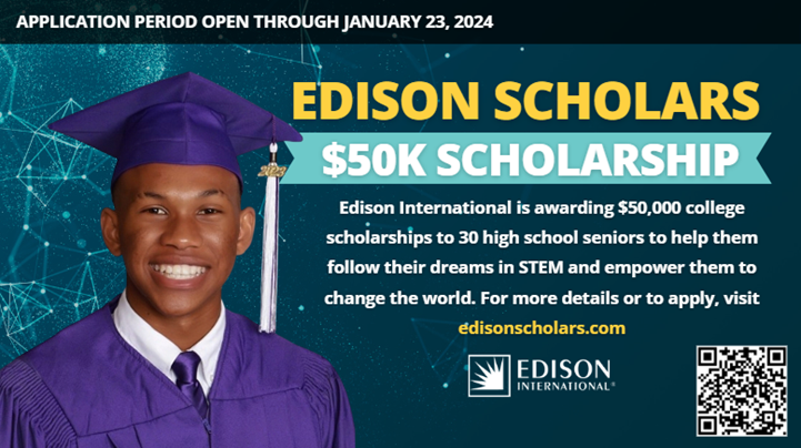 Know a high school senior with a passion for #STEM? Tell them about the #EdisonScholars $50k scholarship: edisonscholars.com