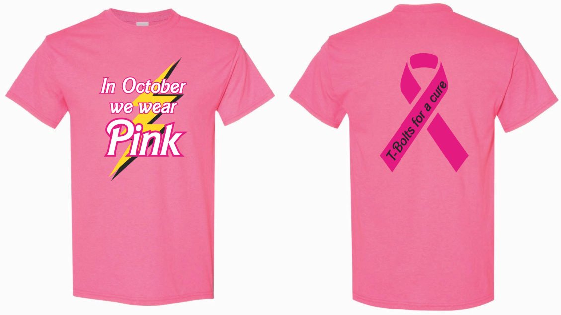 Next Wednesday, we will be selling PinkOut shirts during all lunch periods for $10 cash. All profits go to The Breast Cancer Research Foundation! 💖⚡️