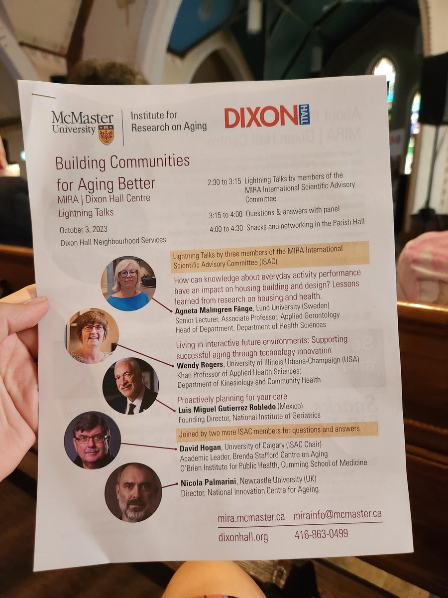 The @MIRAMcMaster team  is at @dixon_hall today, co-hosting 'Building Communities for Aging Better' - combining lightning talks by international guest lecturers and community expertise and lived experience. 
@McMasterU #BrighterWorld
#AgingReimagined