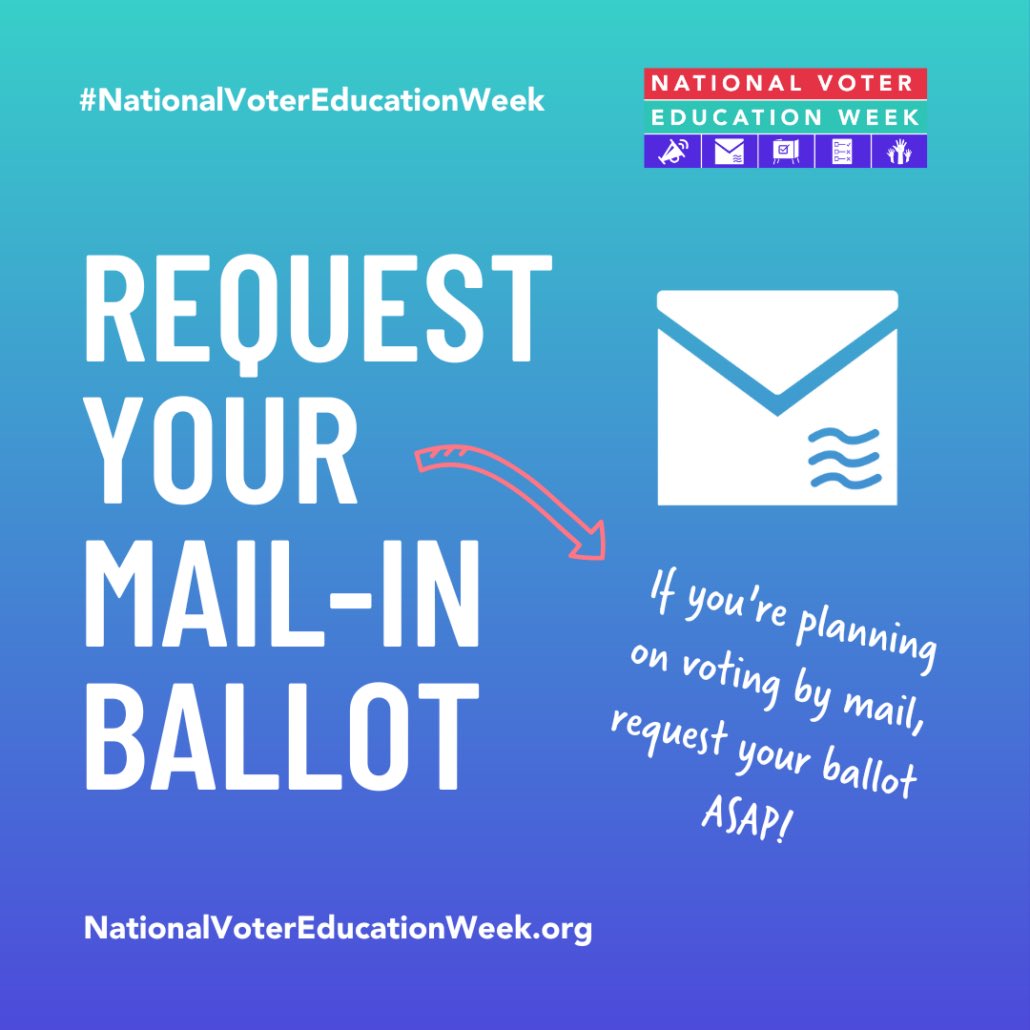 erd_candidate's tweet photo. This week (10/2 -10/6) is #NationalVoterEducationWeek! @erd_candidate is uplifting #DayTwo to help us empower our community members to get ready for #ElectionDay in November!
Today (10/3) is #MailReady Tuesday - you can vote from the comfort of your home by completing … https://t.co/lkWaa5WK0h