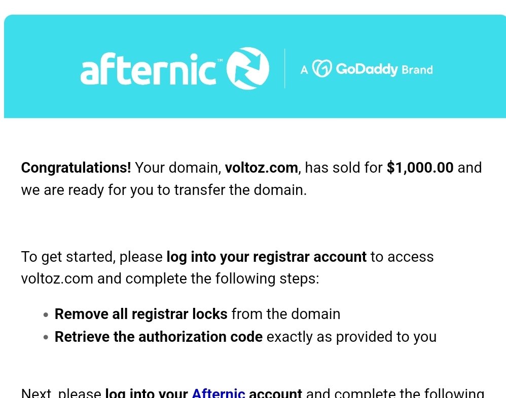 Domain sold ✅️ 🇺🇦 

V o l t o z . c o m

$1,000 Afternic BIN 
Hold time ~14 months