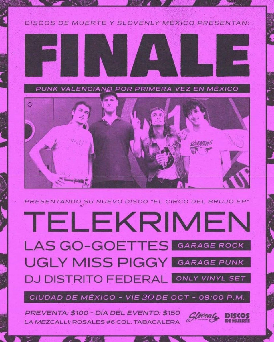 Atención banda, este próximo 20 de octubre en la <a href="/mezcalli_black/">Antonio Camarillo</a> Presentamos nuevo EP de que incluye los temas 'El Circo del Brujo' y 'Himno a la Banda', editado por la gran <a href="/SlovenlyRecs/">Slovenly Recordings</a> con invitados de lujo, aquí toda la información del evento 👇🏽👇🏽