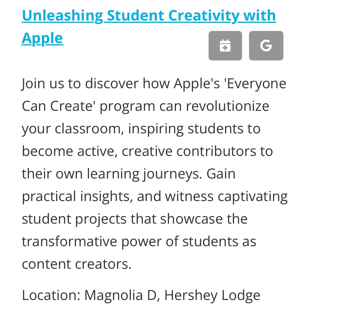 Excited to be able to present with <a href="/calc_teach15/">Kyla Falzarano</a> at #PeteandC this year. Even more excited to show what kids can create with <a href="/AppleEDU/">Apple Education</a>! #ADE #4XADS