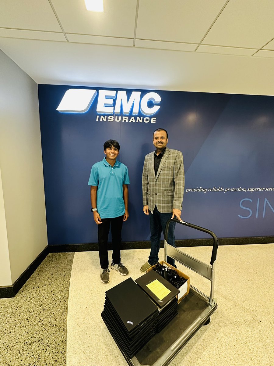 Thank you so much <a href="/EMCInsurance/">EMC Insurance</a> and Mr. Pavan Goteti for your generous donation of 20 laptops. Your donations will help the underserved communities and refugees in need who call Iowa home.
#CountonEMC
#inprovinglifes #tgiftfoundation #techgift