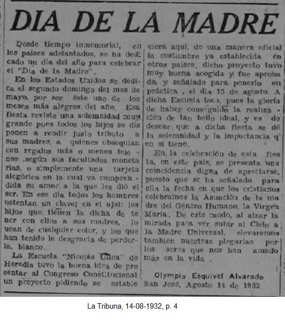 SUMMA_07's tweet photo. @estebanbm82 @Cgg0707 “…quién propuso el 15 de agosto. Monseñor Volio fue educado en Bélgica y no sé si esto contribuyó a que escogiera esa fecha, ya que desde 1913 al menos en Amberes, el día de la madre se celebraba ese día.” https://t.co/nKMAoCyM5a