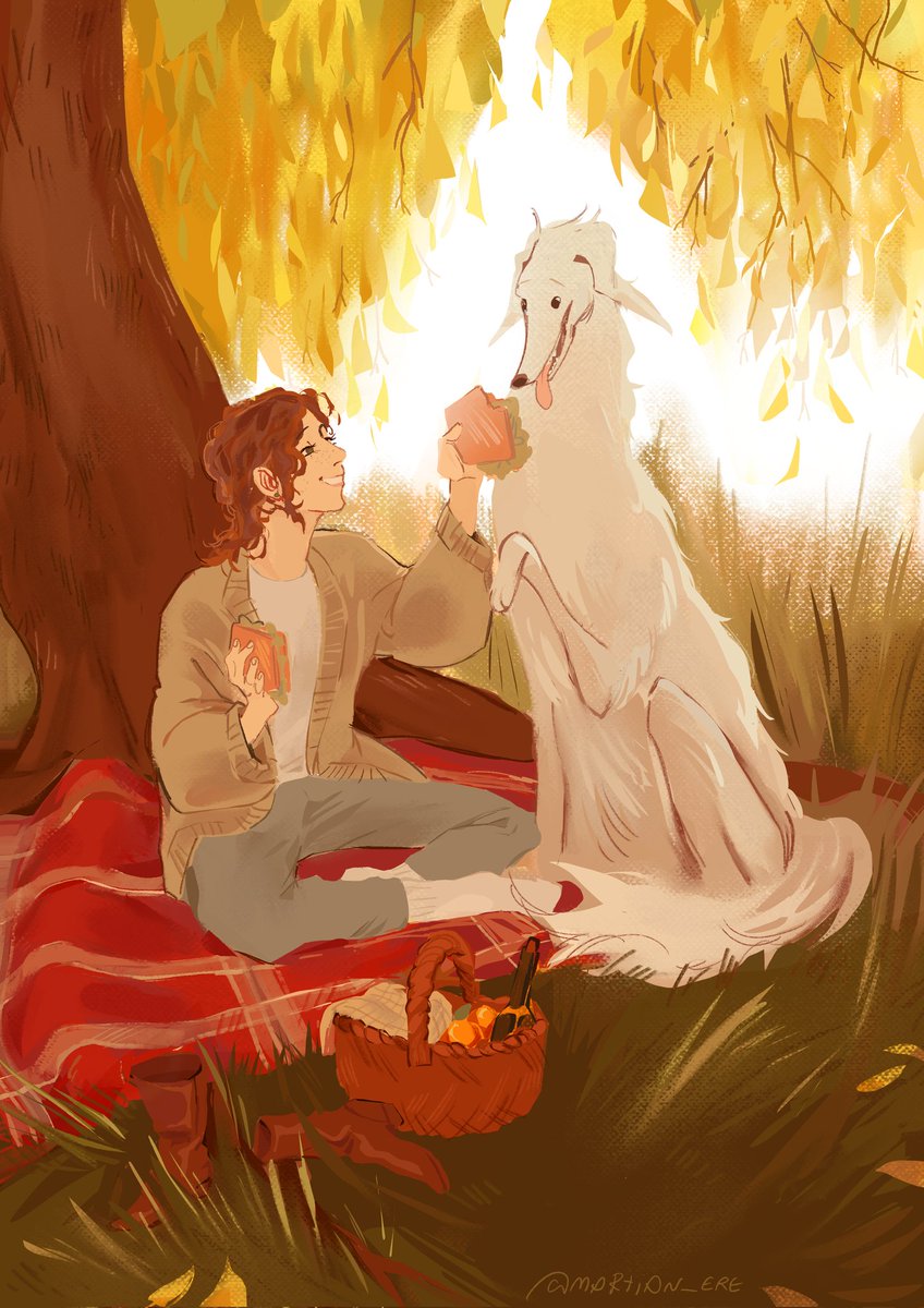 For October drawing challenge from insta
I think I'll do a bunch of illustrations like this with my OCs. These are Dei (human girl) and Urdi (dog or something that looks like a dog)