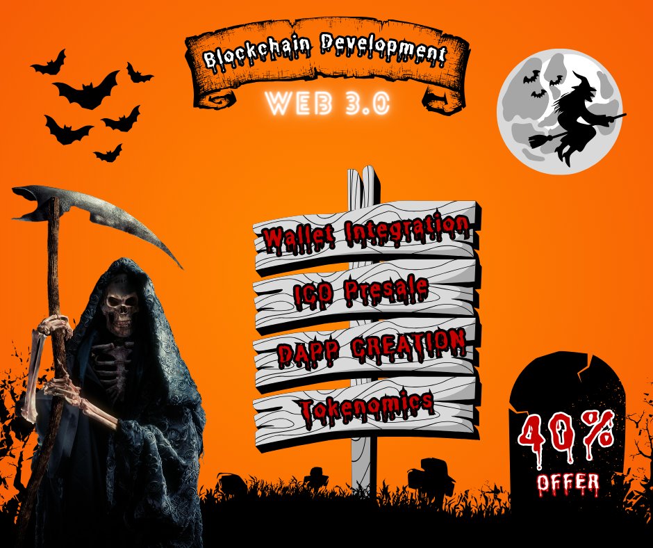 EmilyGr80499409's tweet photo. 📷 Halloween Web Development Special Offer! 
📷 Are you ready for a spooktacular deal this Halloween? 
📷 Get a Frighteningly Good 40% Discount on Web Development Services! 
📷 Don't miss out on this ghostly good deal! This offer #ecommercebusiness #Halloween2023 #NFTCommunity https://t.co/7irLroDCxd