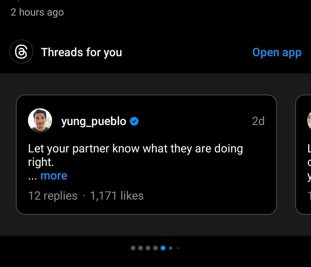 yooneedmorejodi's tweet image. IG now has a carousel of Threads. #OneApp