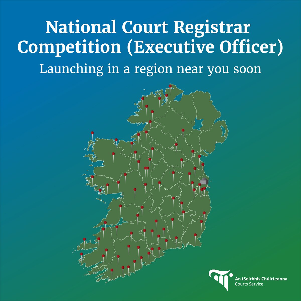 CourtsServiceIE's tweet photo. 👀 We will be recruiting Courts Registrars nationwide over the coming months, watch this space!

⚖️ A Registrar is key to the efficient running of a court and requires excellent organisation skills to ensure an effective processing of a case.

▶️ https://t.co/LsgUtZvLW2 https://t.co/NvuDmuhlFH