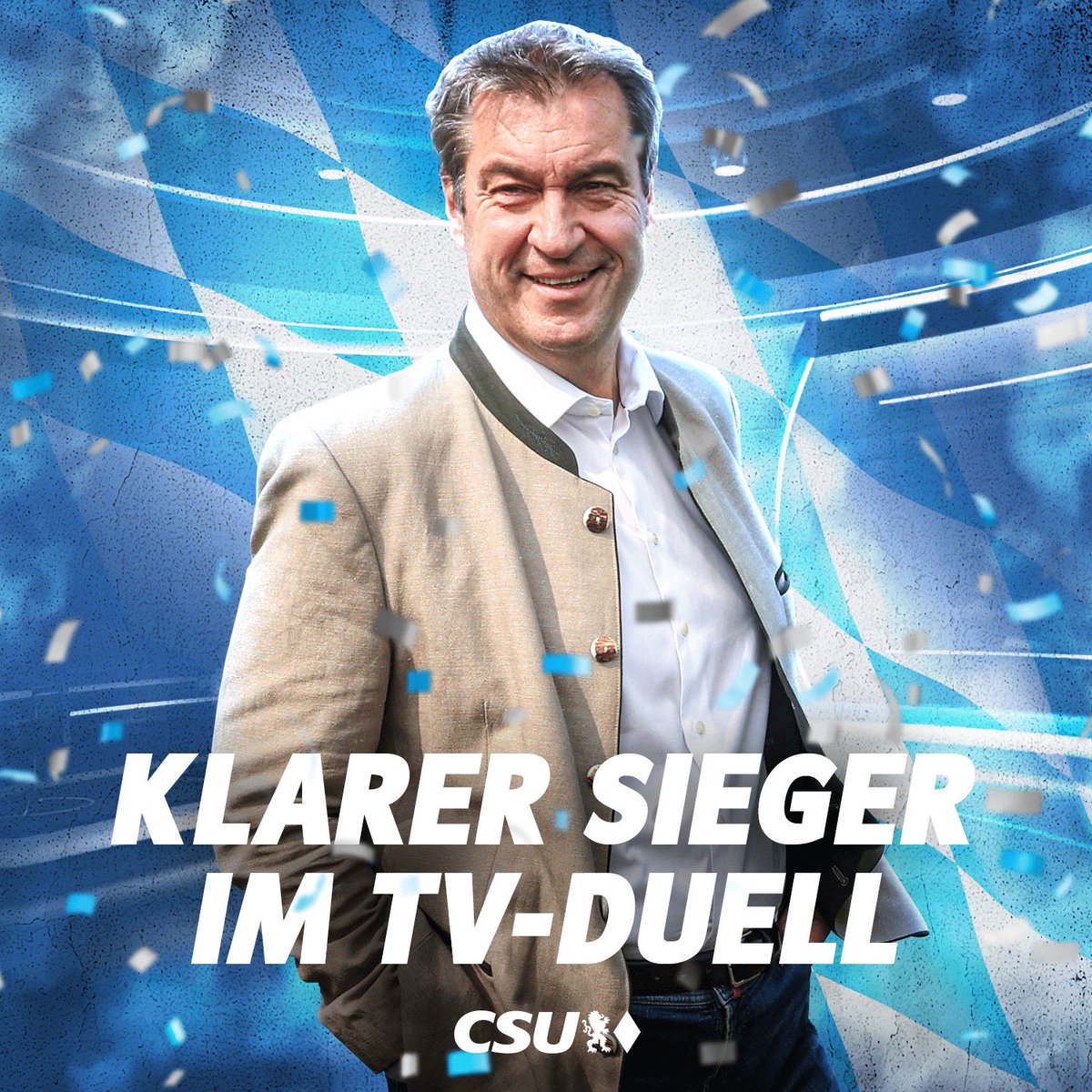 Das TV-Duell heute Abend hat einmal mehr deutlich gemacht: <a href="/Markus_Soeder/">Markus Söder</a> ist der beste Ministerpräsident für Bayern. Wer will, dass Bayern stark und stabil bleibt, muss CSU wählen. #BR24Wahl #TVDuell #BRDuell