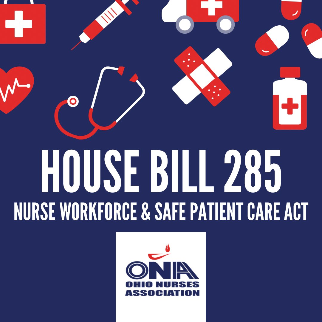 OhioNursesAssoc's tweet photo. The Nurse Workforce and Safe Patient Care Act has been assigned HB 285! HOORAY! πππ
House Bill 285 would establish legally enforceable minimum staffing standards for nurses in all Ohio hospitals and incentivize people to enter nursing. #CodeRed #HB285 https://t.co/JQQJxKF6mf