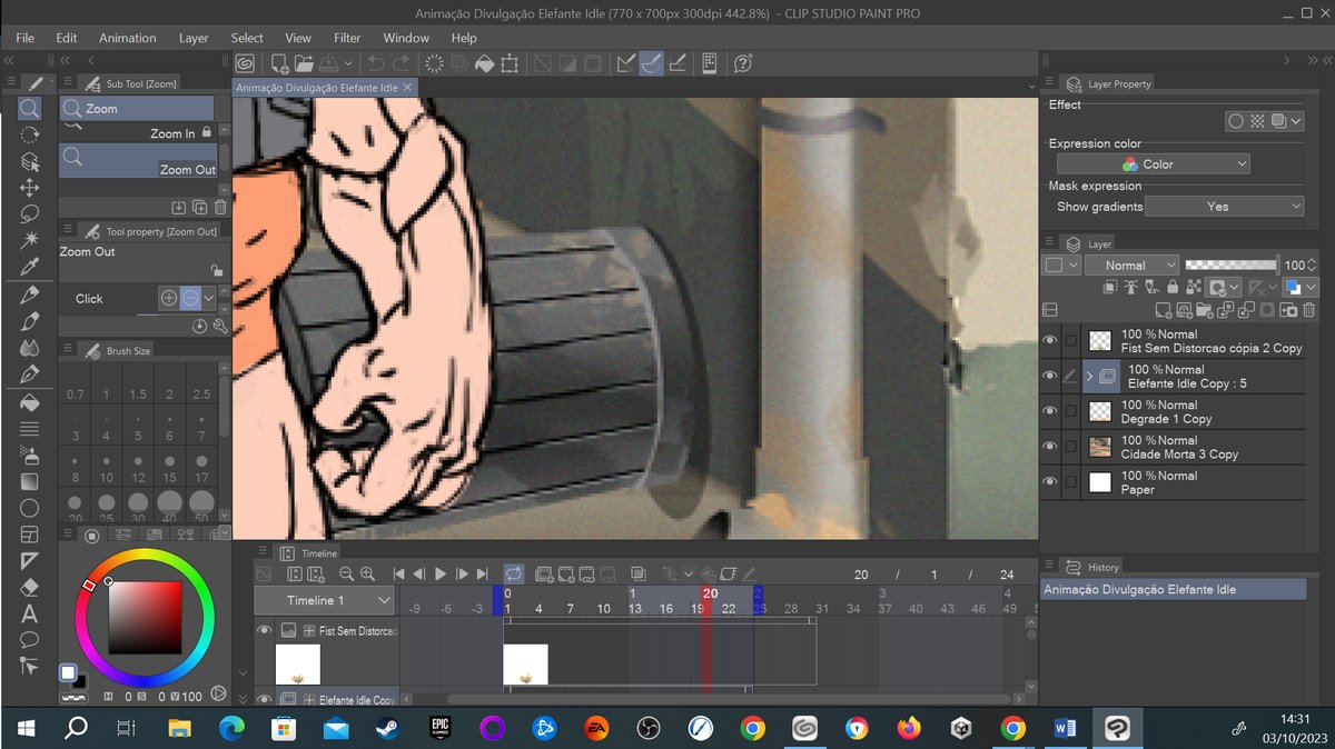 The Feral Rabble gang has a new vicious member: The Elephant.   

I mean, they will have after I remake his idle animation.  Coming soon!

#2dart #conceptart #videogames