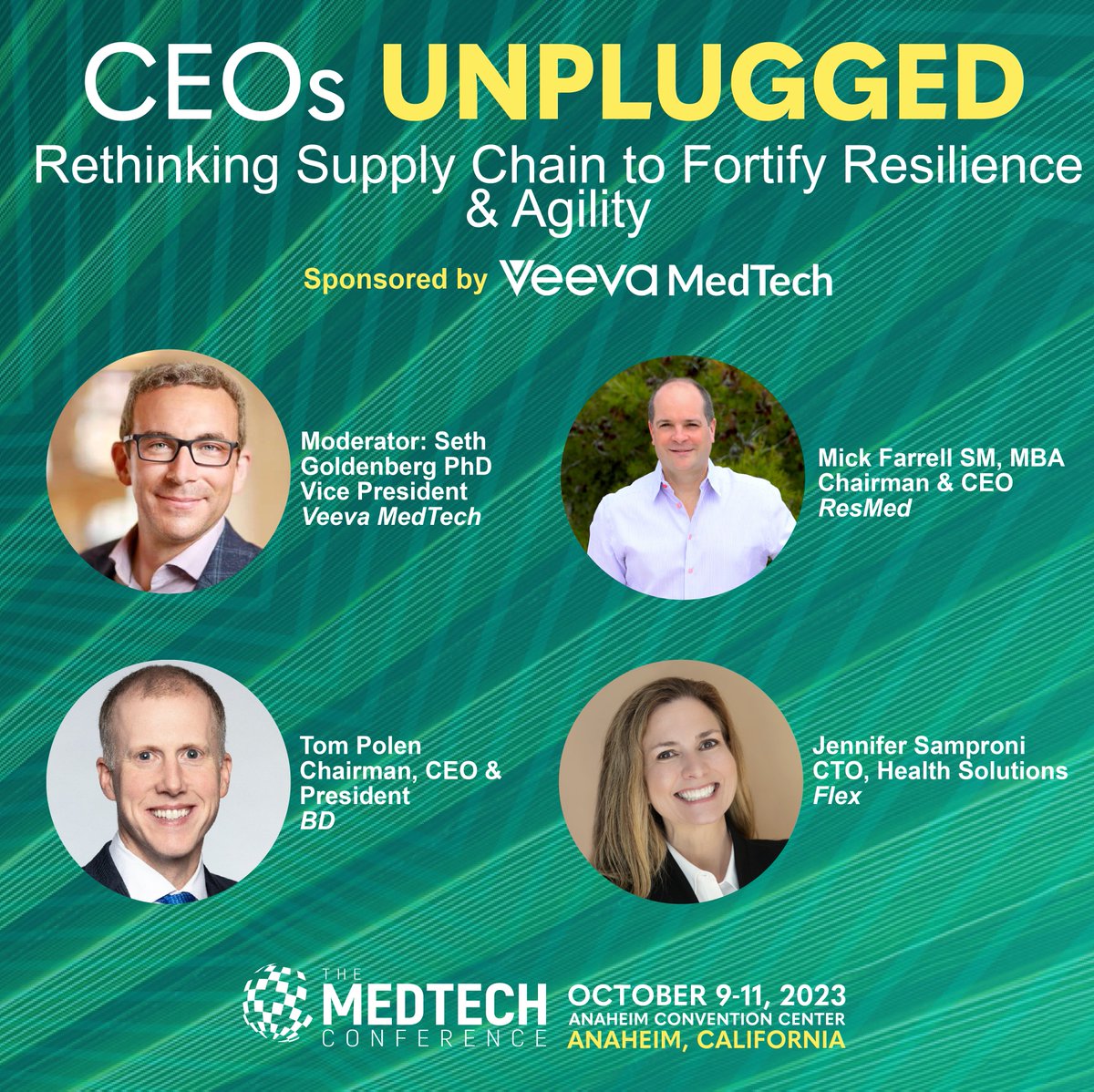 MedTechCon's tweet photo. Get ready for an incredible lineup at #MedTechCon, especially our CEOs Unplugged presentations, where medtech leaders share their insights on a variety of vital topics. Don’t miss out on the expert knowledge on offer! View the full list of sessions here: https://t.co/g5L9o5Cxyz https://t.co/uWxC84MM93