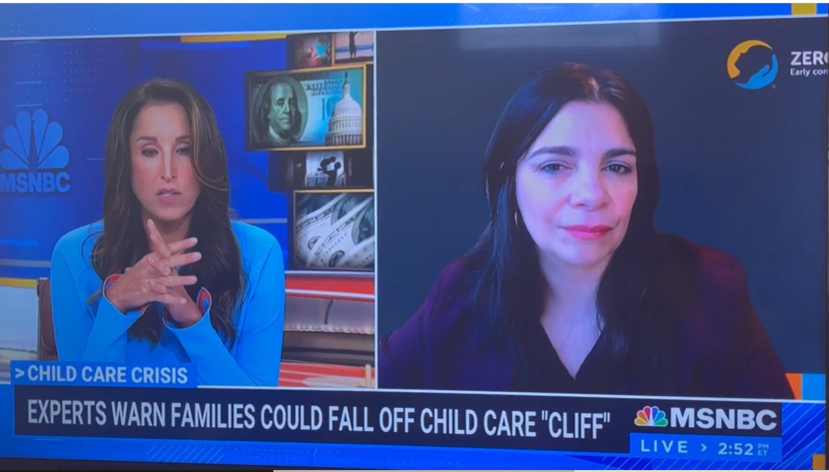 As money stabilizing #childcare expires, <a href="/miriamelena88/">Miriam Calderon</a> joined <a href="/YasminMSNBC/">Yasmin Vossoughian Reports</a> to remind us "It's good for families, it's good for our economy and businesses. Because child care is the work that helps everyone else work." 

Take action today: thinkbabies.org/take-action-co…