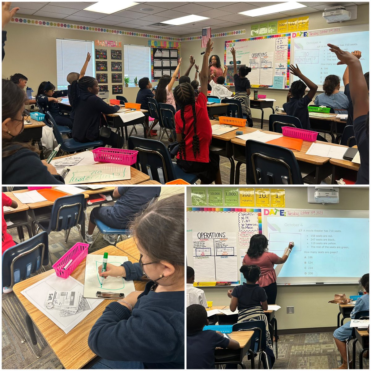 AshleeSmileyMEd's tweet photo. Ms. Jernigan is taking her Ss to a whole new level! Each day, she engages her Ss in a POD where they unravel math problems together. Ss are not only sharpening their problem-solving skills but also building confidence in tackling complex equations! @PrincipalAnita @lifeschools https://t.co/JPDgRgffuB