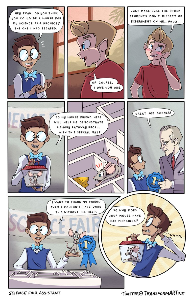 TransformARTive's tweet photo. Apparently it's #NationalBoyfriendDay on #TFTuesday! So here's some #WouldveBitYou comics from last year! 🐭🏳️‍🌈🐍 #Transfur #TFEverday https://t.co/uToPD5cIeP