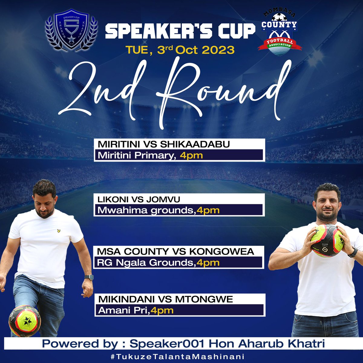 AroroCup's tweet photo. TODAY'S SPEAKERS CUP TOURNAMENT GAMES RESULTS⚽⚽⚽

1.Mombasa County Vs Kongowea ward ( 1-3).

2.Miritini Vs Shikaadabu (2-0.  ).

3.Likoni Vs Jomvu  (2-4.)

4Mikindani Vs Mtongwe (1-1.).

#Tukuzetalantamashinani
#Aroro 1 https://t.co/brMcOoM9Tv